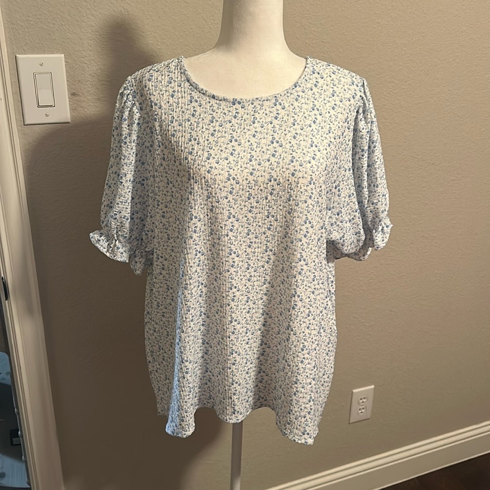 2xl Private Label Blue Floral Shirt